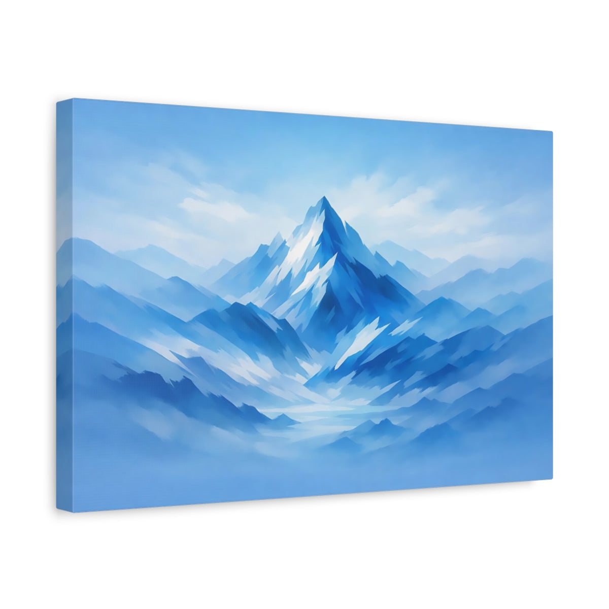 Abstract Mountain Blue Snowy Nature - Canvas Wall Art Print