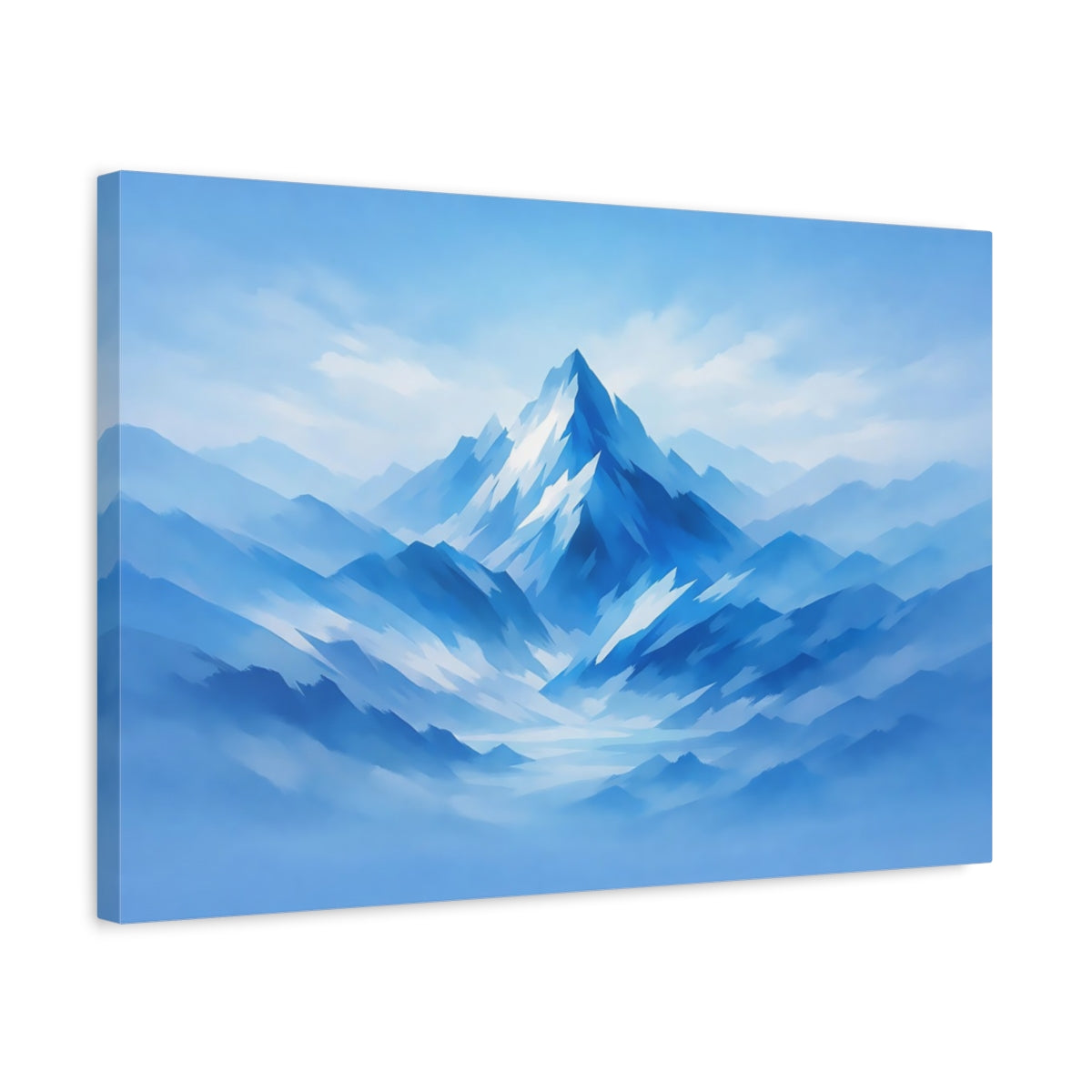 Nature abstraite de montagne bleue enneigée - Impression sur toile murale