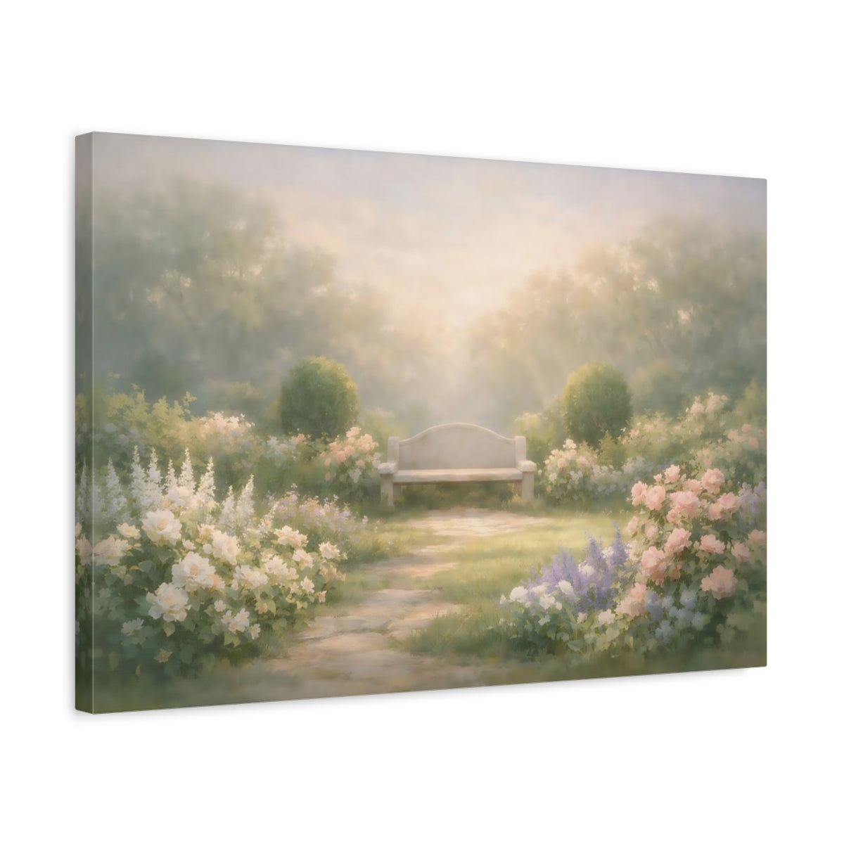 Soft Dreamscape Garden Greenery Flower Floral - Canvas Wall Art Print