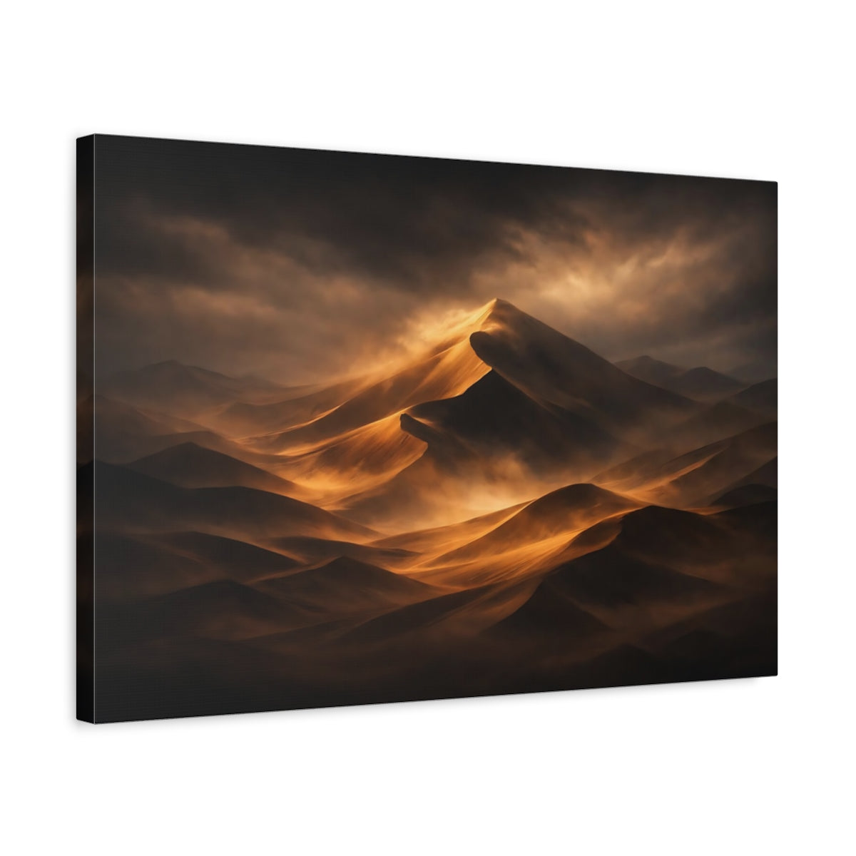 Dark Dramatic Desert Dunes Sand Nature - Canvas Wall Art Print