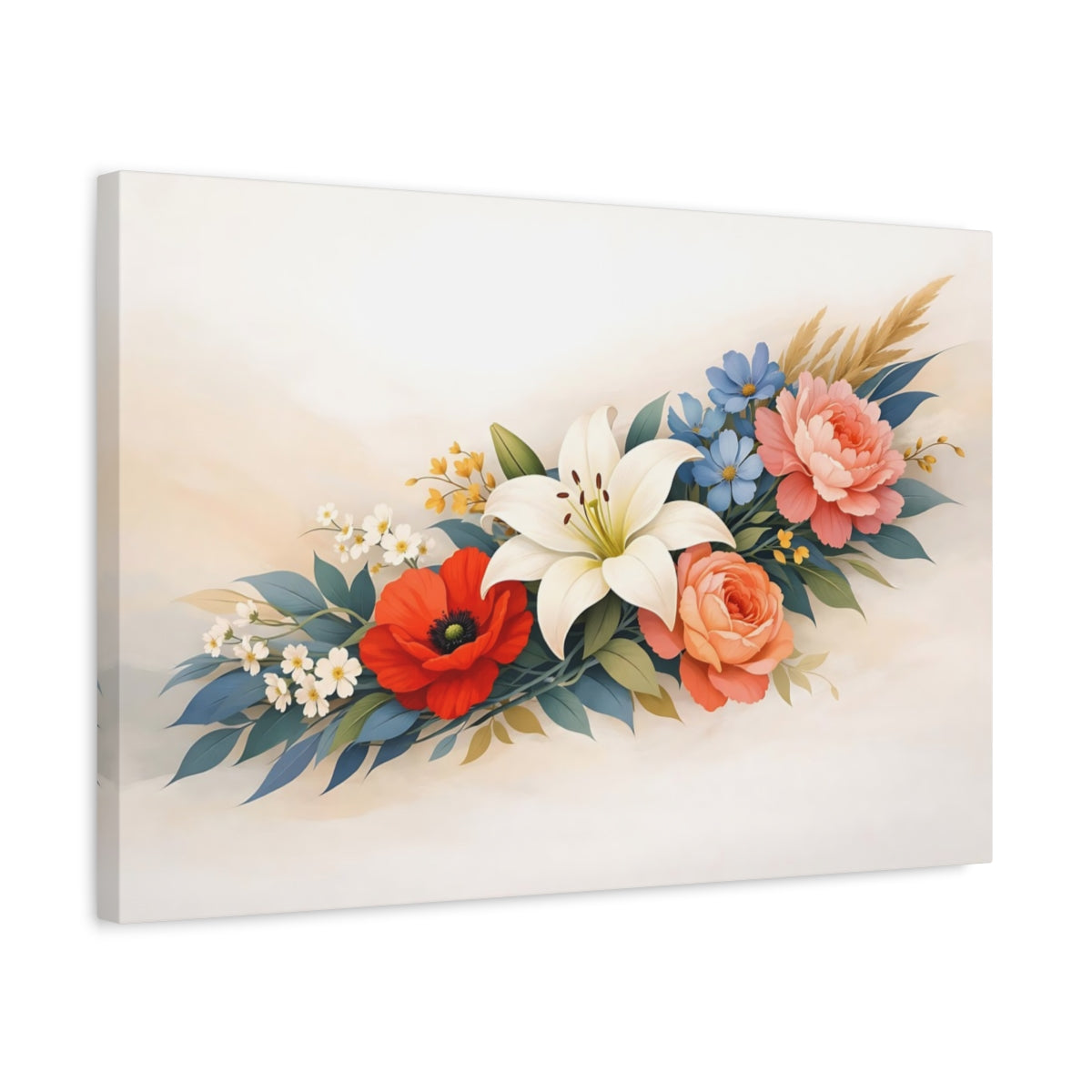 Floral Artistic Flow Flower Arrangement - Canvas Wall Art Print