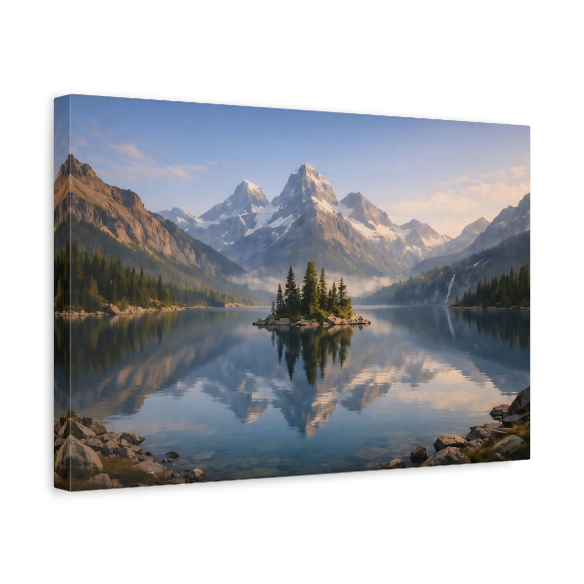 Nature Alpine Lake Mountain - Canvas Wall Art Print
