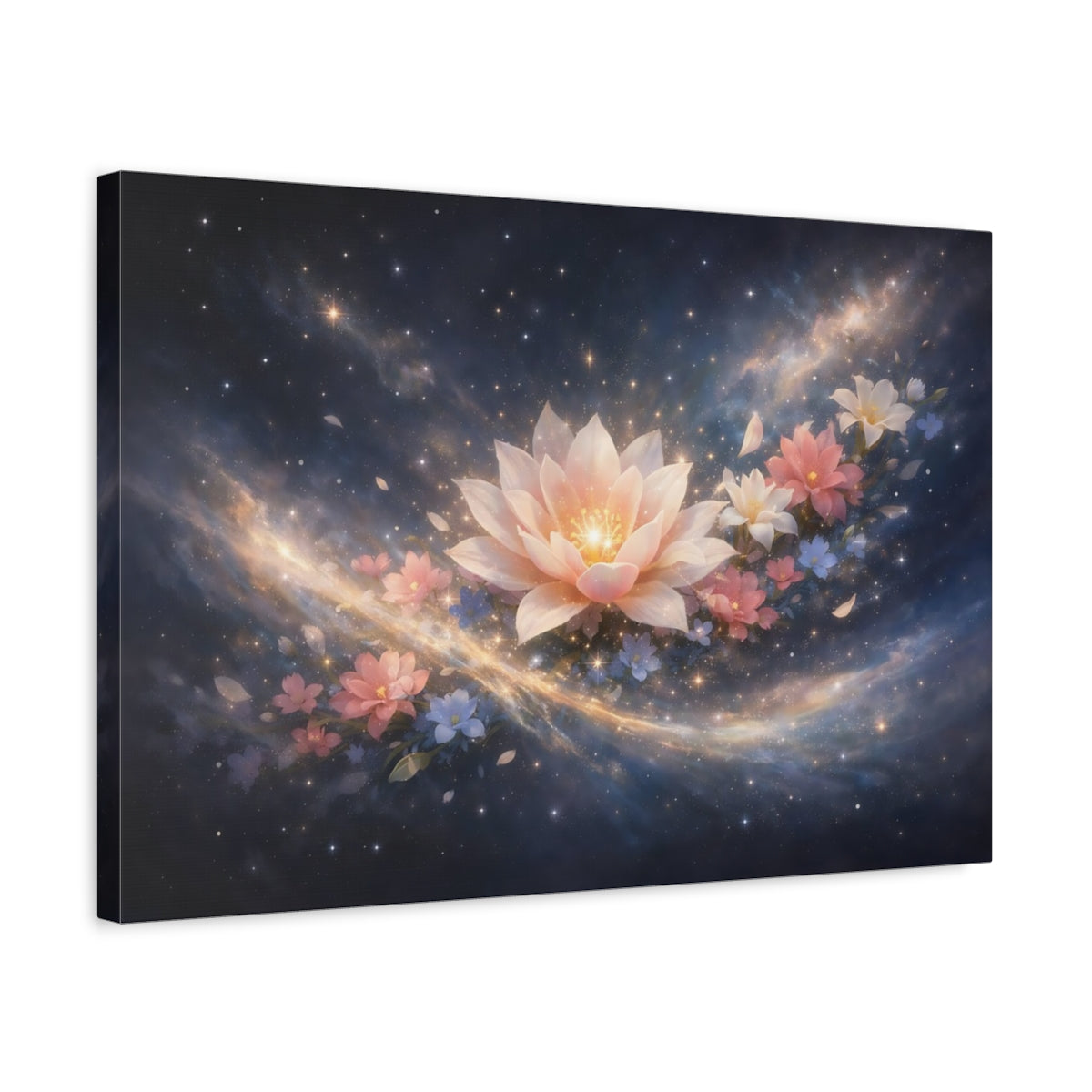 Floral Space Art Lotus Flower Fairytale - Canvas Wall Art Print