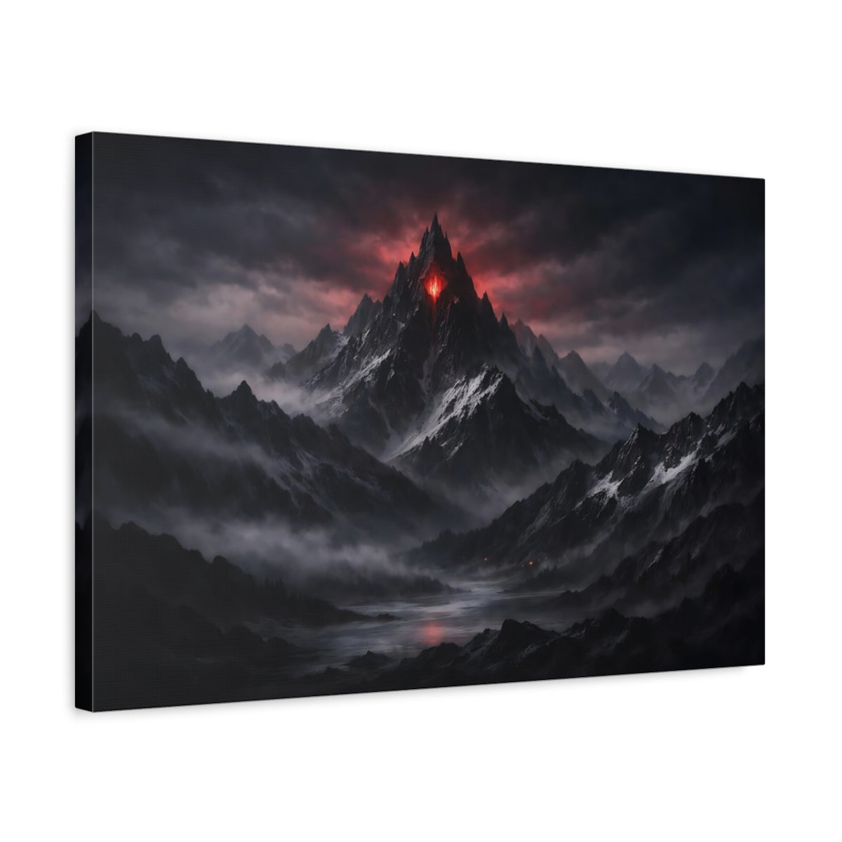 Horror Mountain Range Glowing - Canvas Wall Art Print