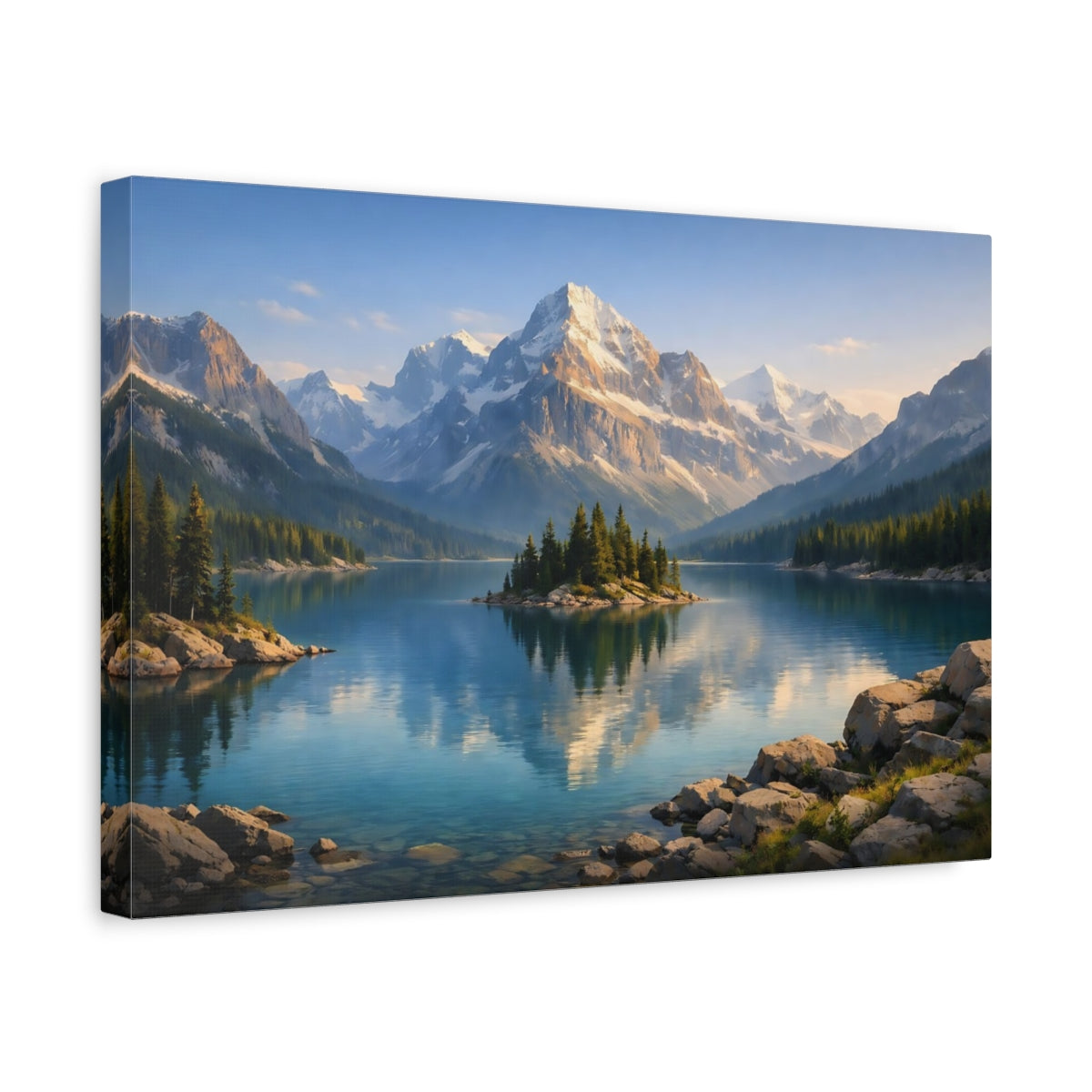 Nature Alpine Lake Mountain - Canvas Wall Art Print