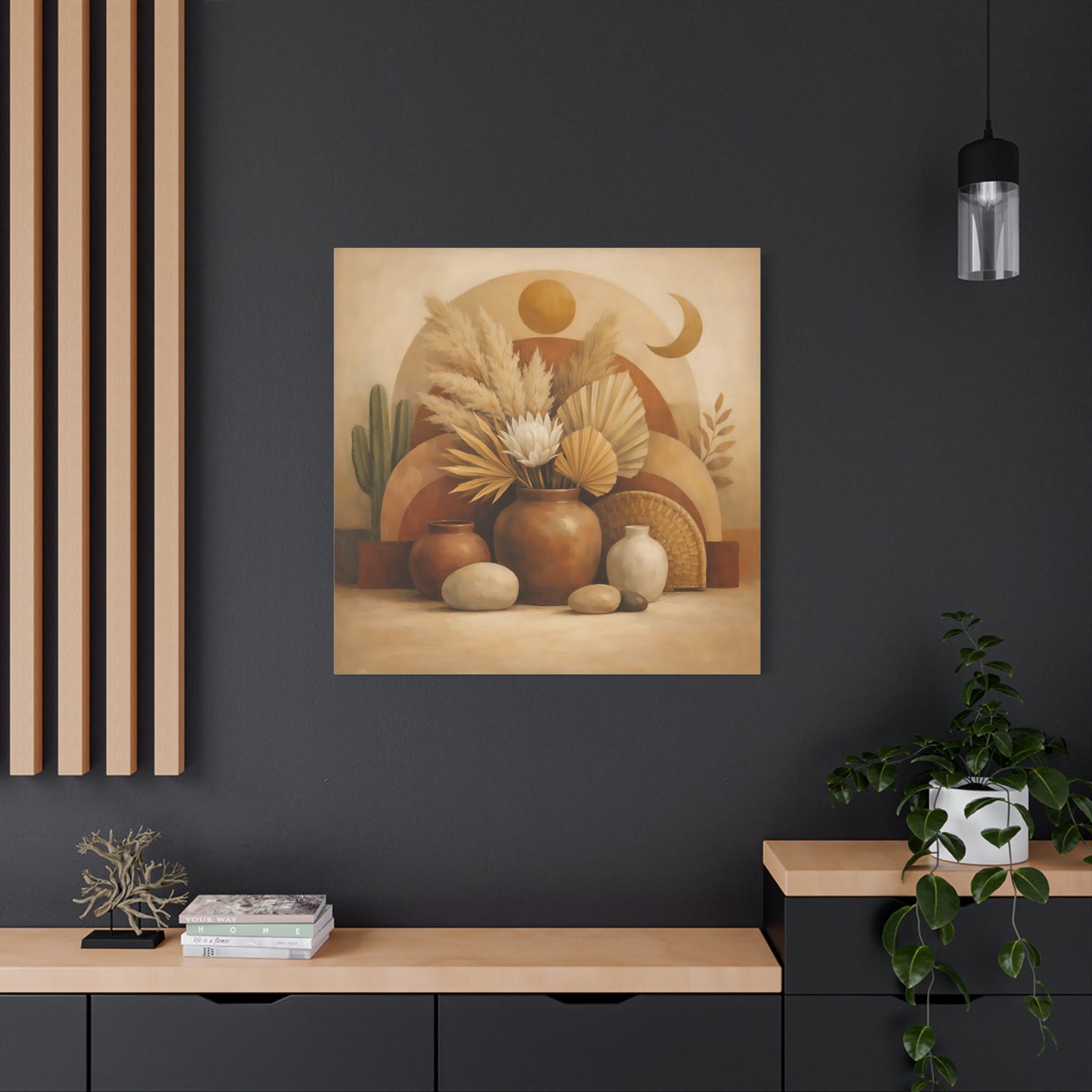Nature Boho Still Life Brown And Beige - Canvas Wall Art Print