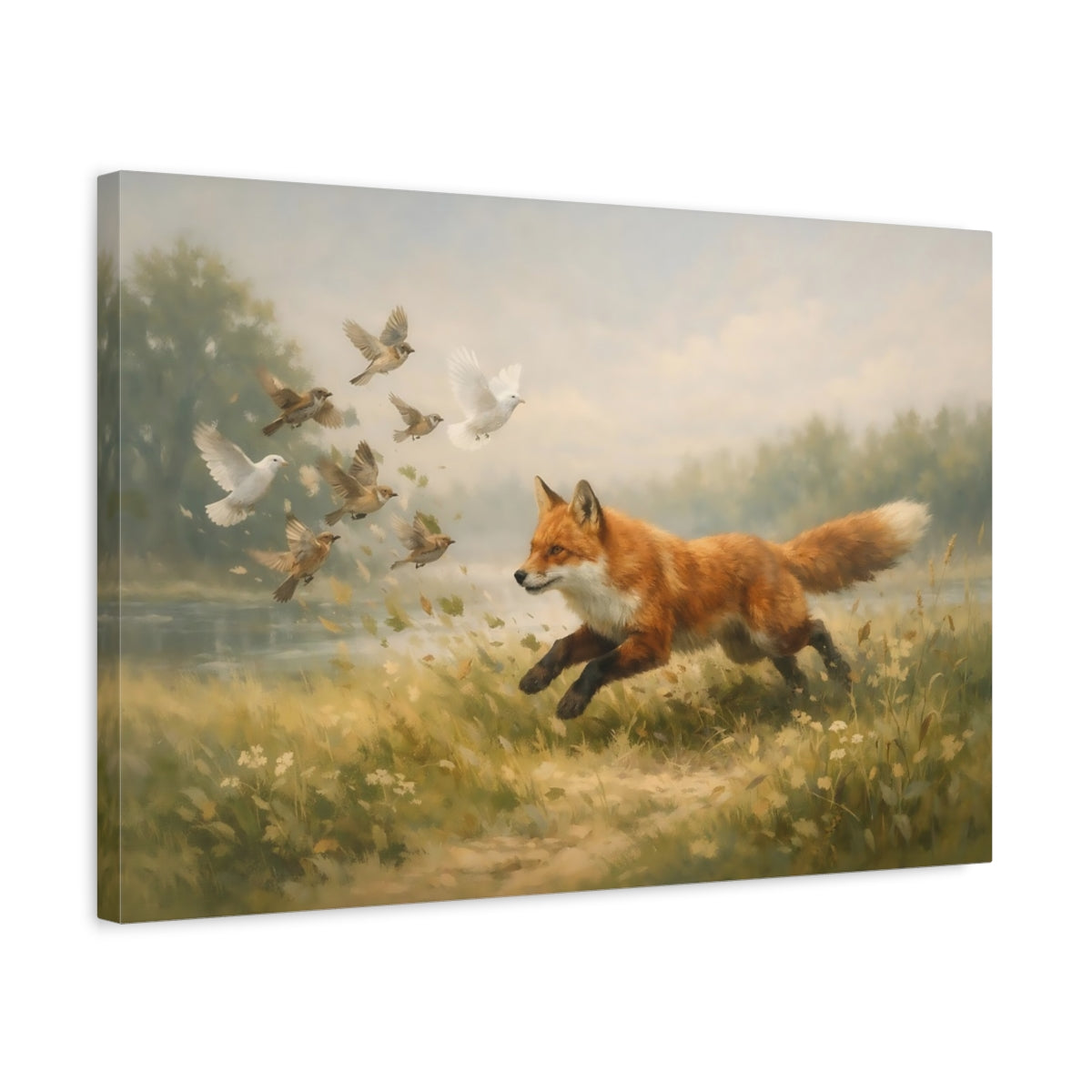 Landscape Wildlife Fox Animals - Canvas Wall Art Print