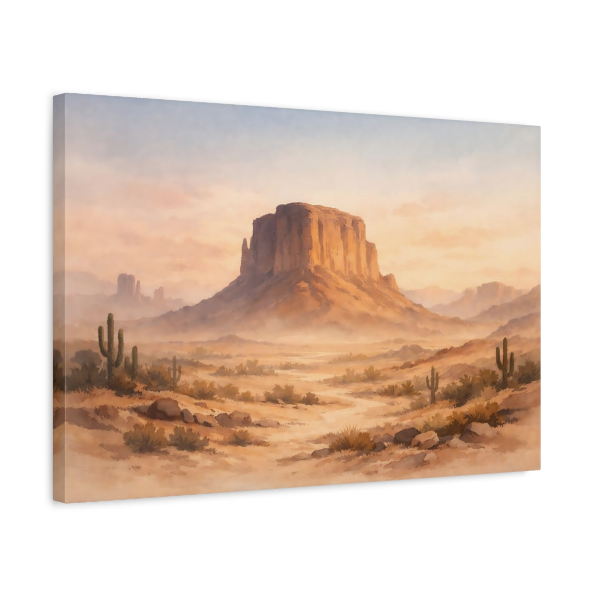 Watercolor Desert Earth Mesa Nature - Canvas Wall Art Print