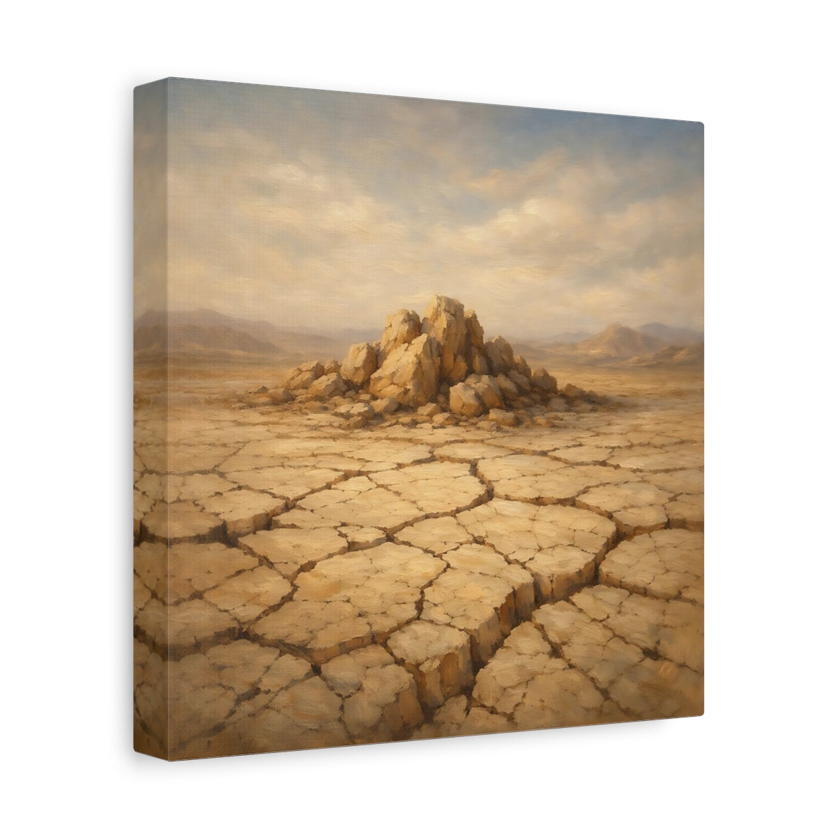 Side Mockup 9. Nature Desert Landscape Brown Landscape shown as stretched canvas wall art
