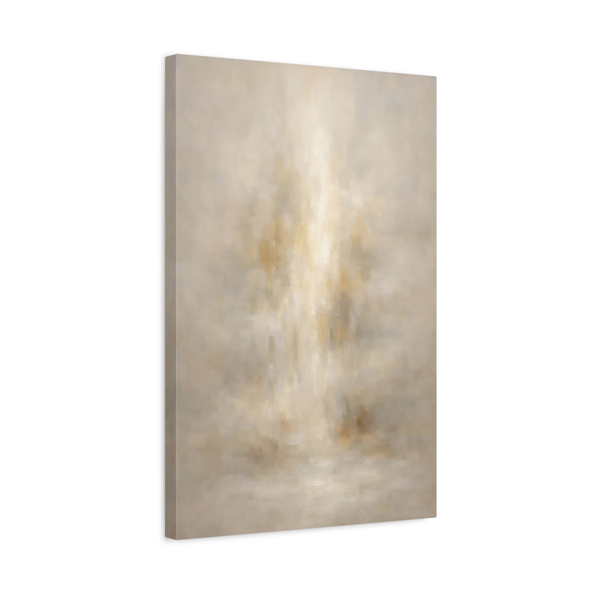 Side Mockup 3. Abstract Abstract Texture Warm Beige shown as stretched canvas wall art