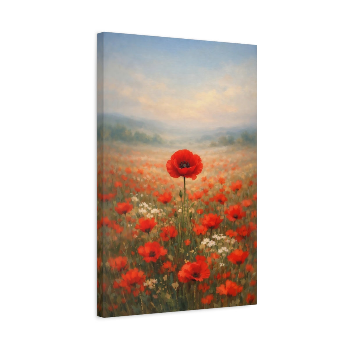 Floral Poppy Field Red - Canvas Wall Art Print