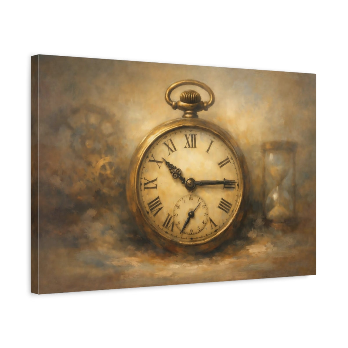 Vintage Pocket Watch Timepiece - Canvas Wall Art Print