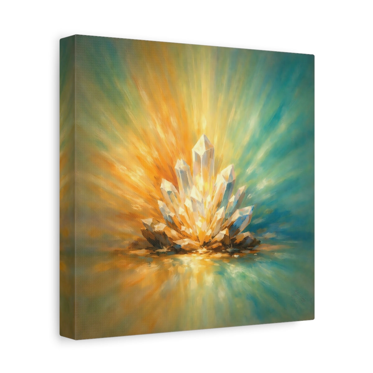 Side Mockup 9. Nature Crystal Cluster Radiant Crystal Cluster shown as stretched canvas wall art