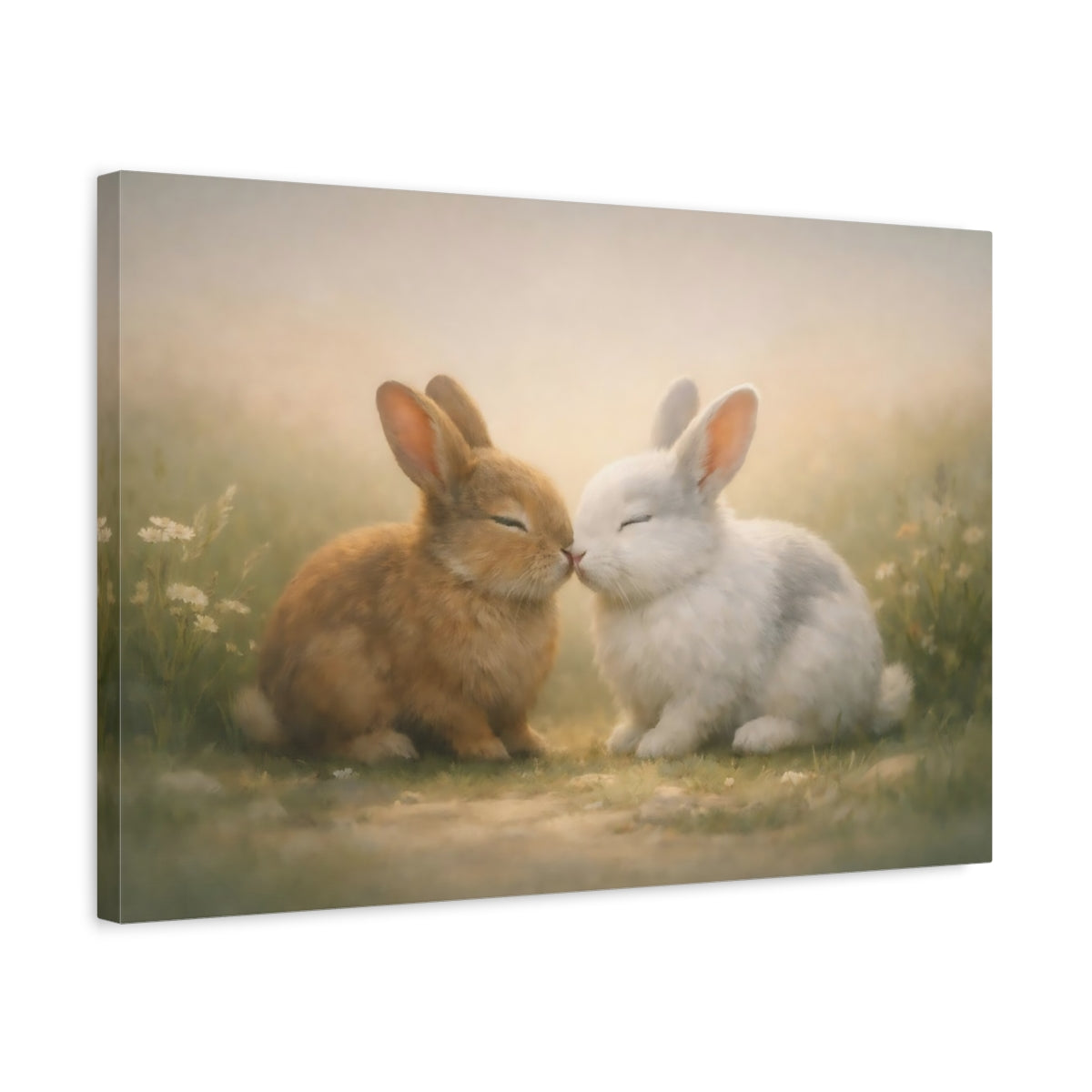 Tonal Gradient Bunny Love Animals - Canvas Wall Art Print