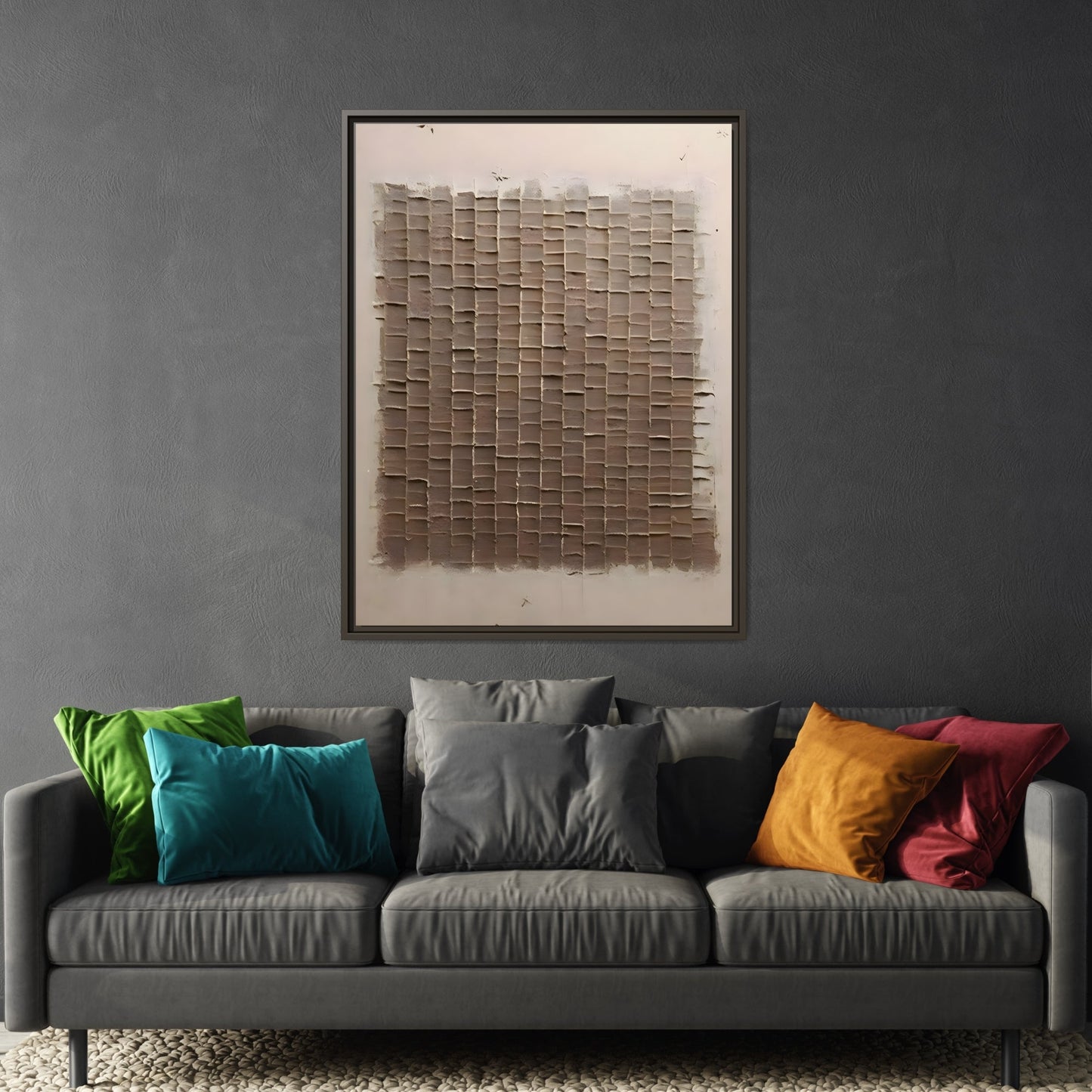 3D Textured Canvas Print - Wabi Sabi Framed Brown 3d texture Wall Art - YesArtYes