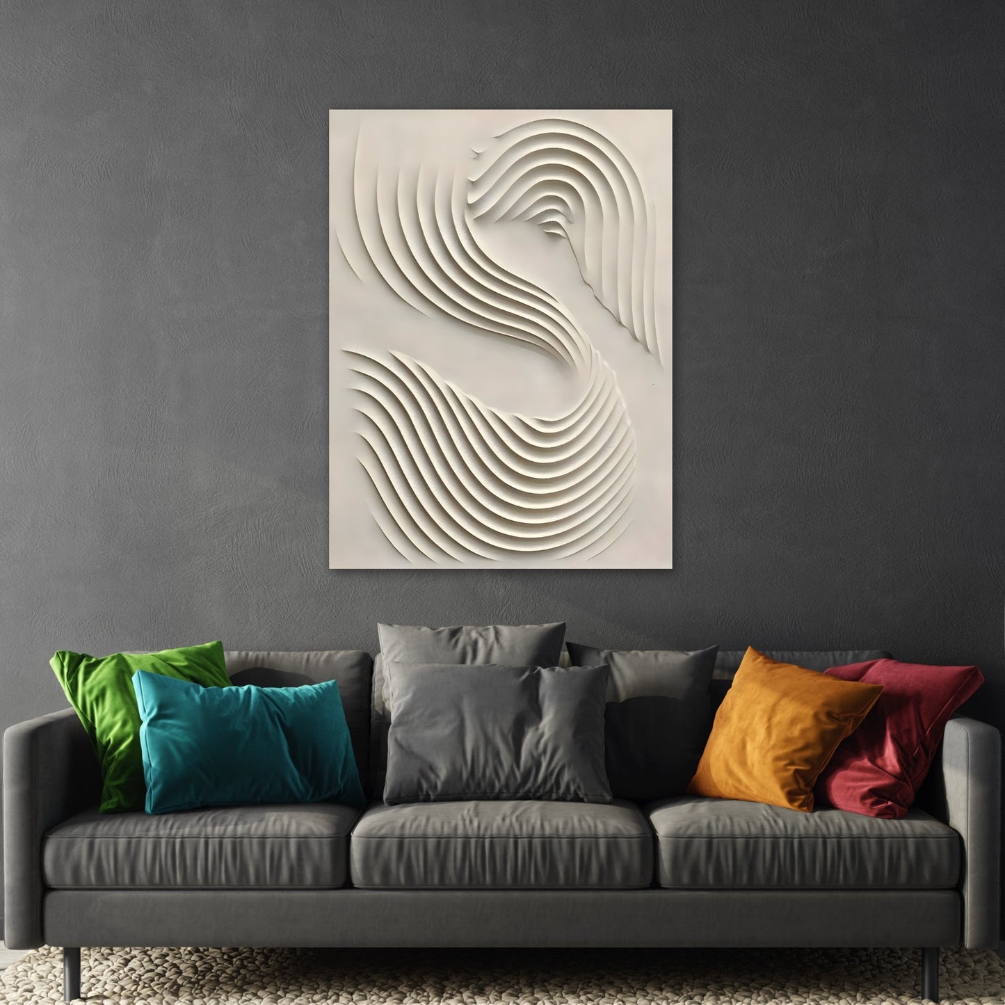 3D Textured Wall Art Modern Canvas - Wabi Sabi Motion Minimalist Home Decor - YesArtYes