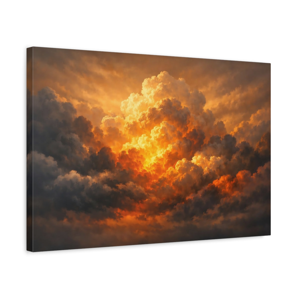 Golden Glow Storm Clouds Nature - Canvas Wall Art Print