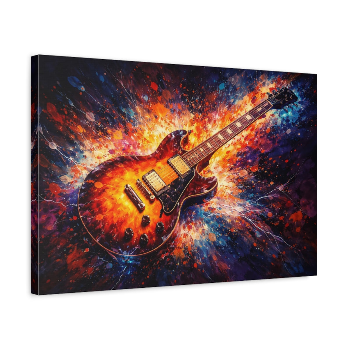 Guitare Électrique Abstraite Colorée - Impression sur Toile Murale