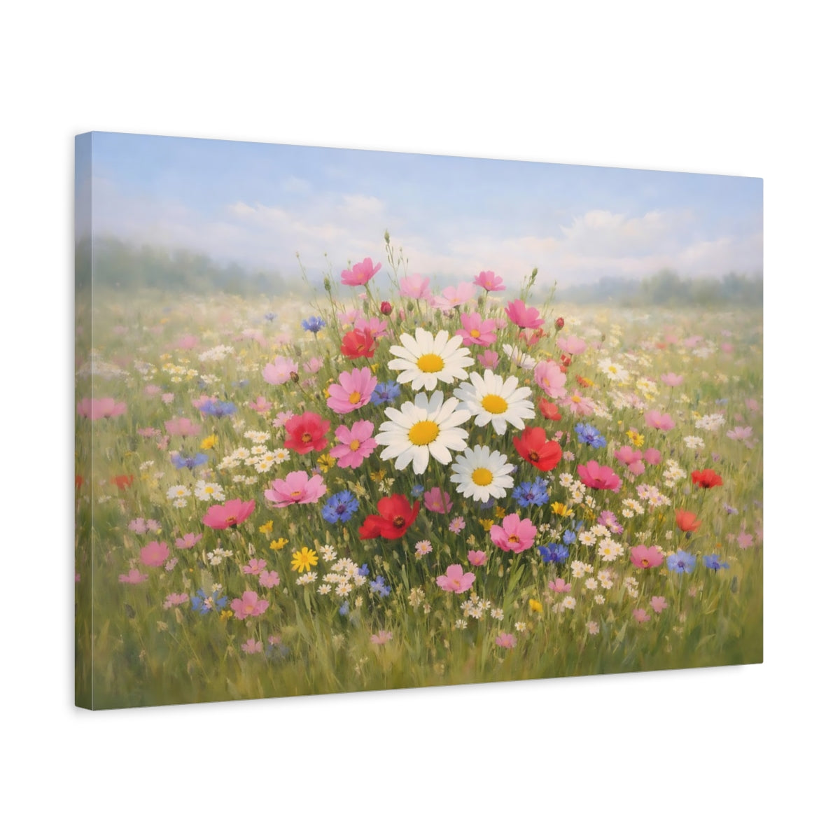 Nature Flower Meadow Wildflowers Floral - Canvas Wall Art Print