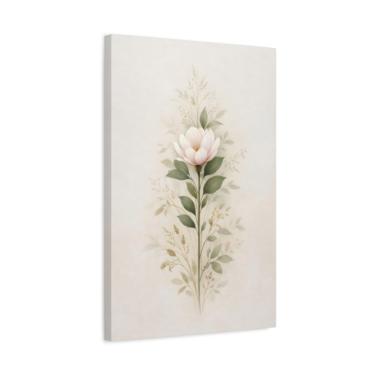 Floral Magnolia Flower Soft Pink - Canvas Wall Art Print