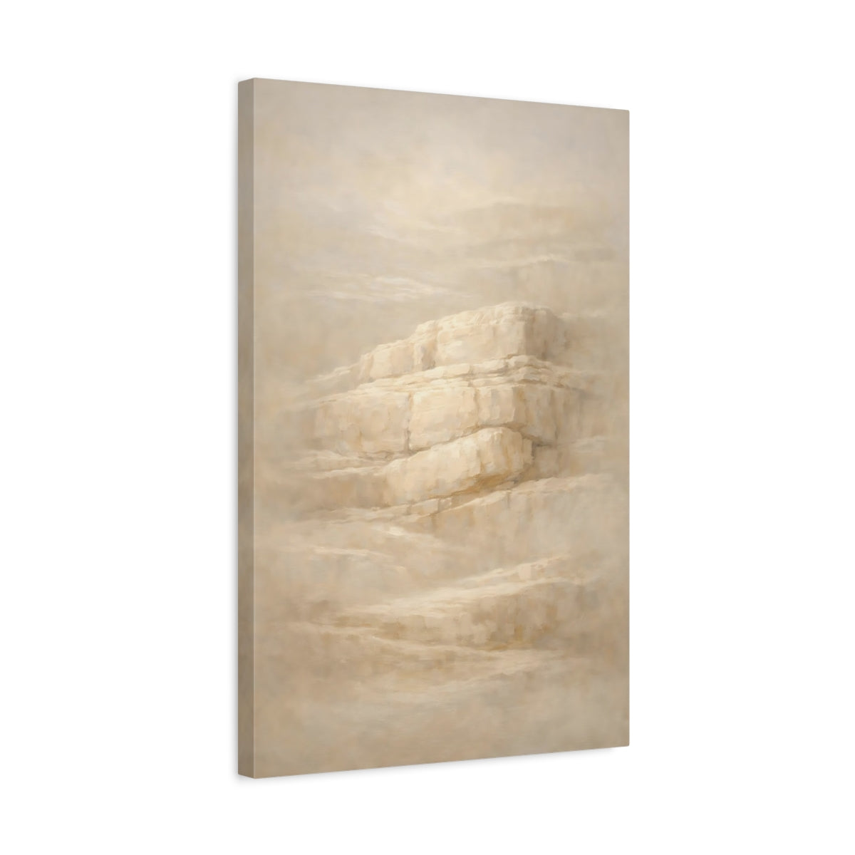 Side Mockup 3. Nature Rock Formation Neutral Rock Formation shown as stretched canvas wall art