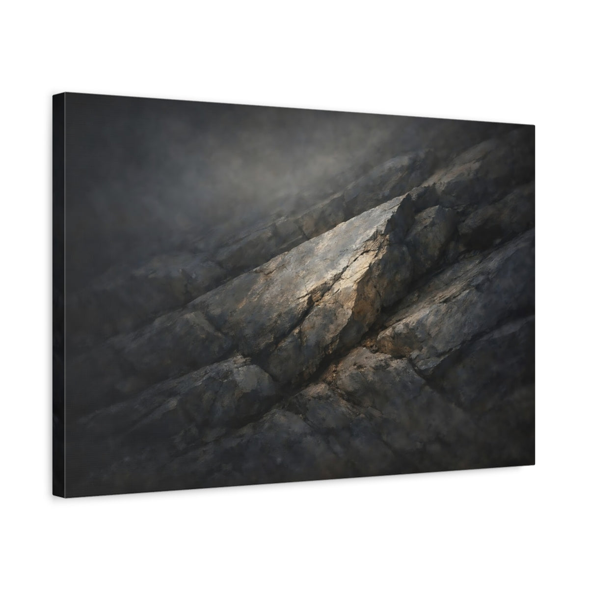 Moody Stone Texture Rock Formation Nature - Canvas Wall Art Print