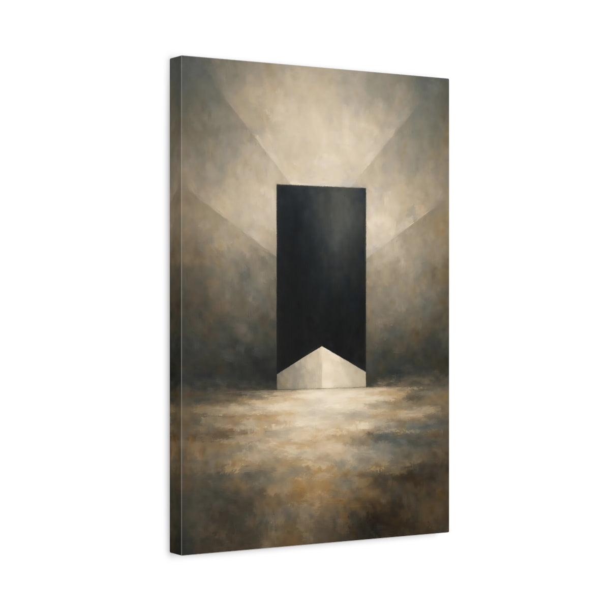 Side Mockup 3. Abstract Geometric Shapes Monochrome Shapes shown as stretched canvas wall art