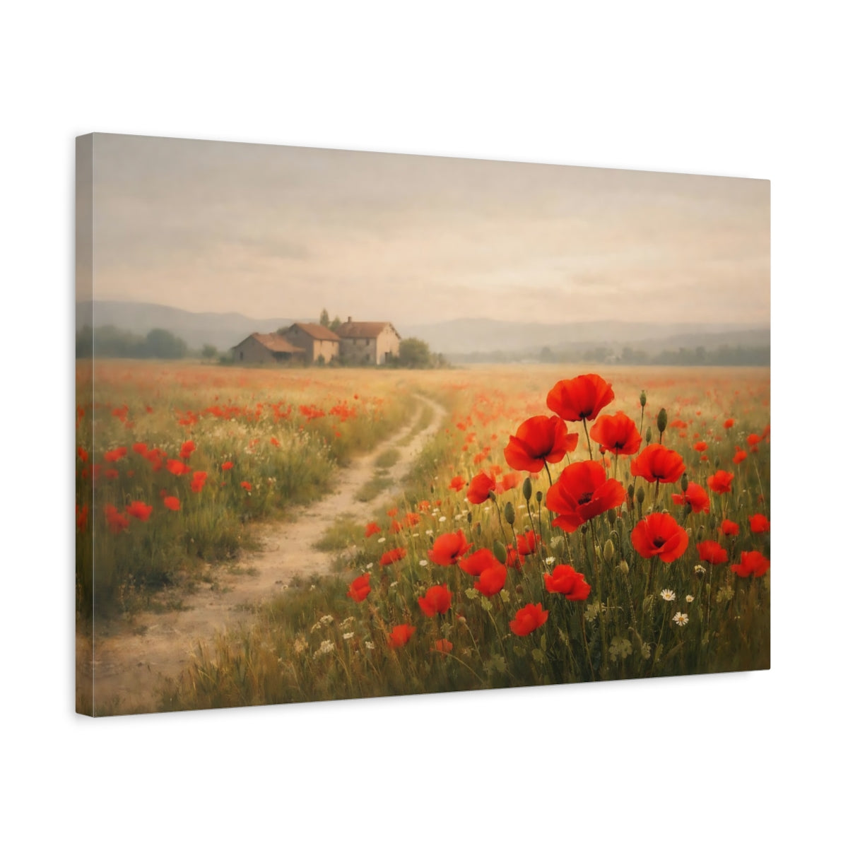 Wabi Sabi Poppy Field Floral - Canvas Wall Art Print
