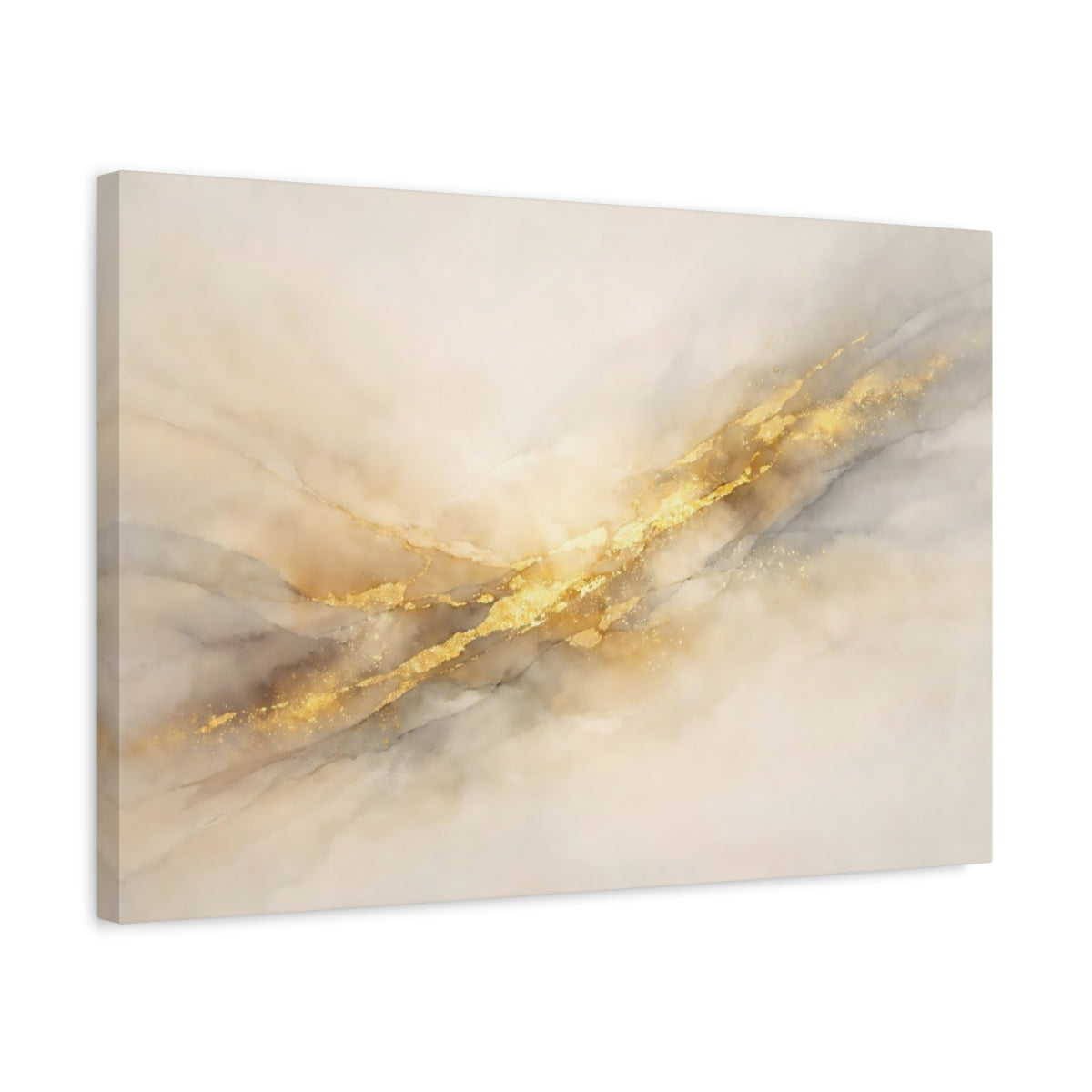 Aquarelle Or Abstraite Dorée - Impression sur Toile