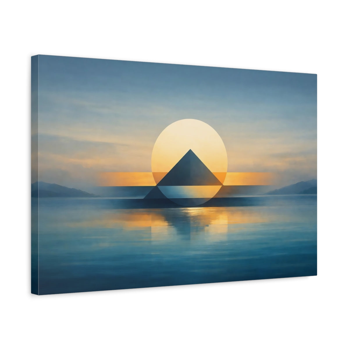Seascape Geometric Abstract Sunset - Canvas Wall Art Print
