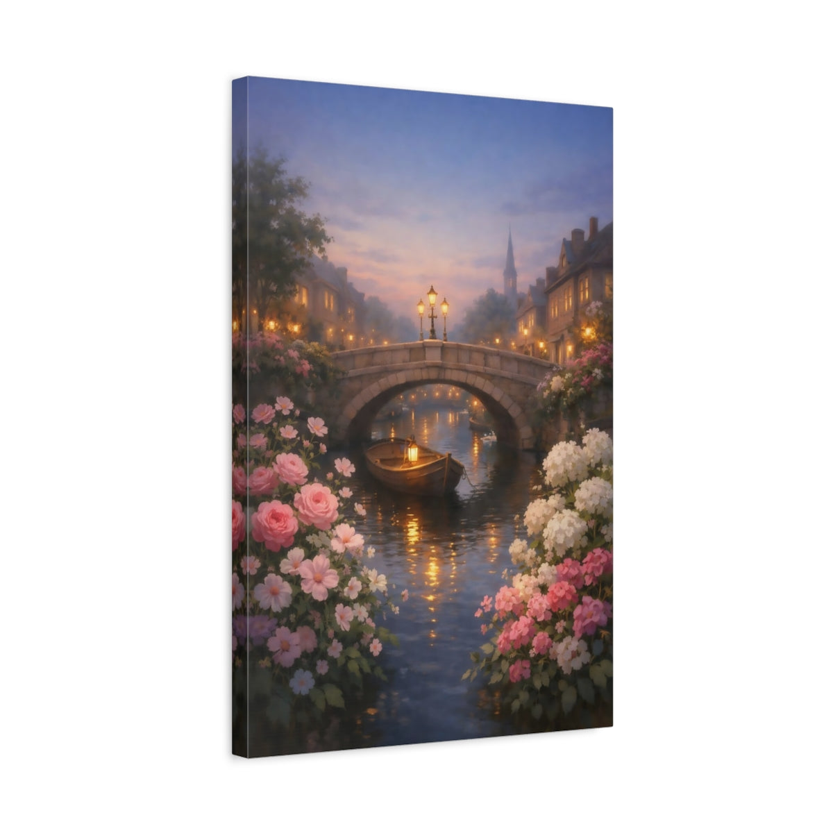 Fairytale Canal Scene Romantic - Canvas Wall Art Print
