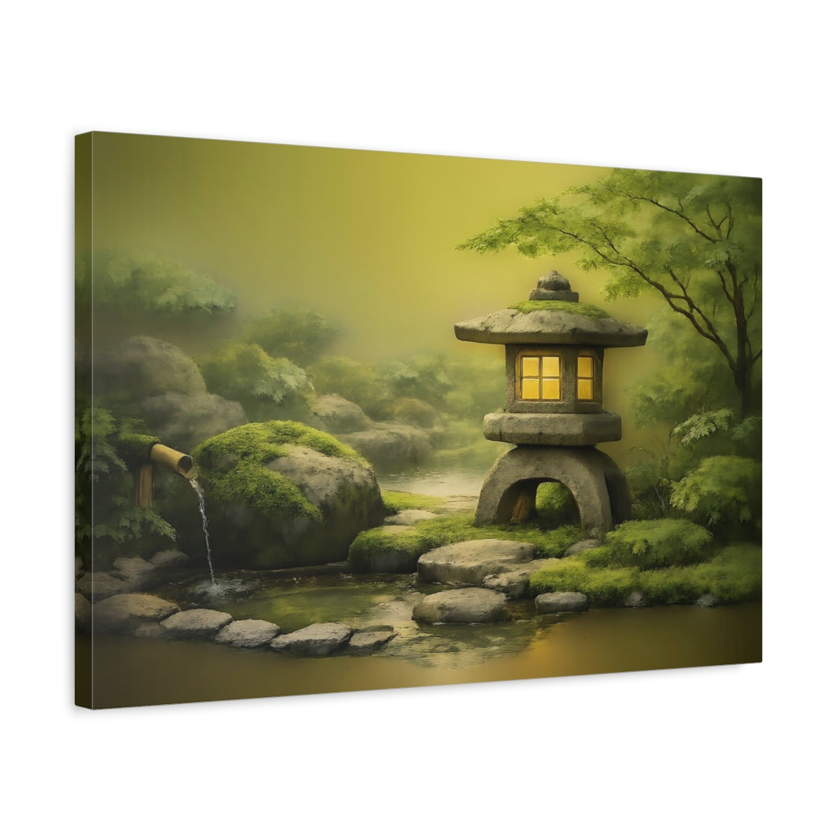 Wabi Sabi Garden Greenery Japanese Nature - Canvas Wall Art Print