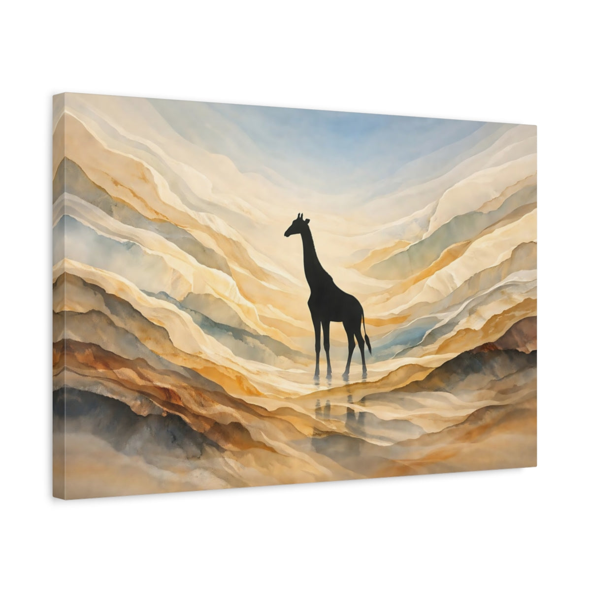 Giraffe Silhouette Animals - Canvas Wall Art Print