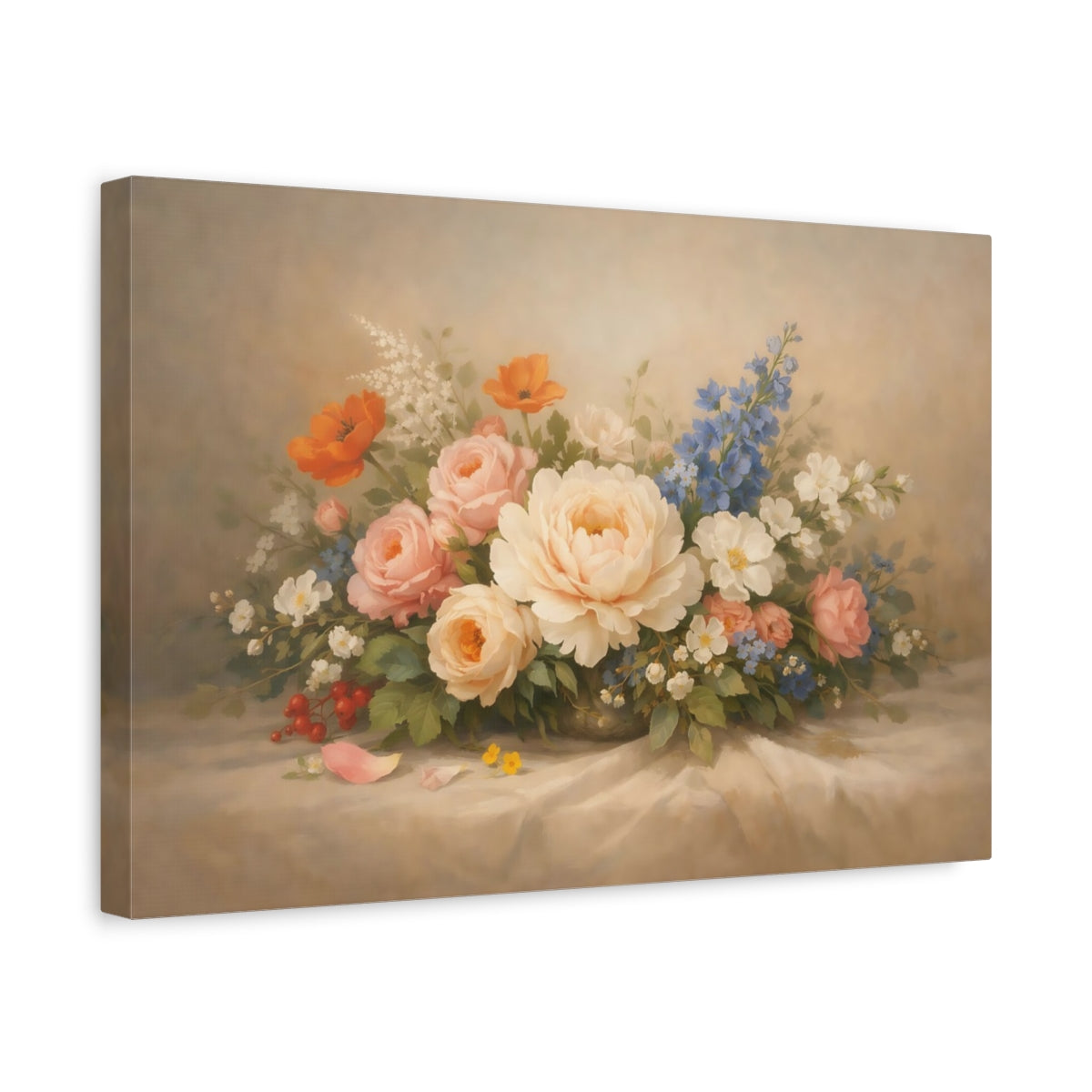 Floral Artistic Flow Bouquet - Canvas Wall Art Print