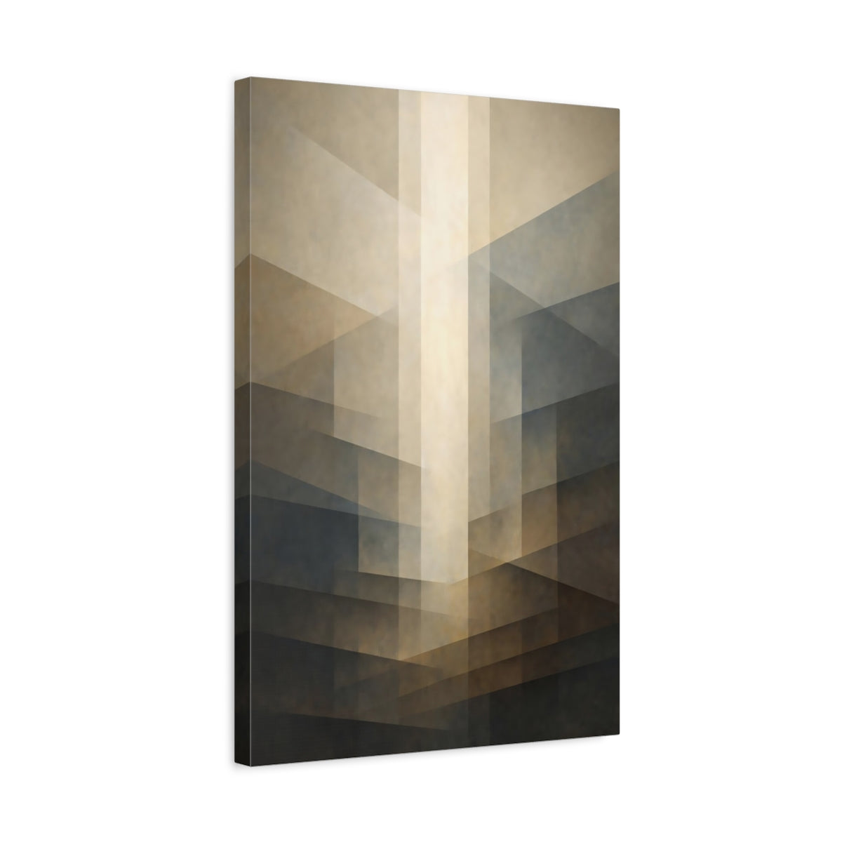 Abstract Geometric Shapes Brown And Beige - Canvas Wall Art Print