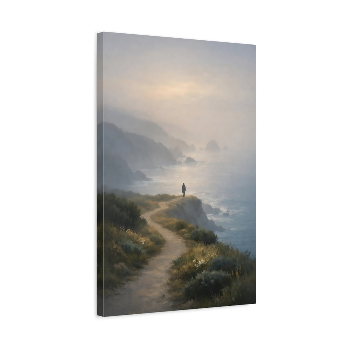 Nature Coastal Path Misty - Canvas Wall Art Print