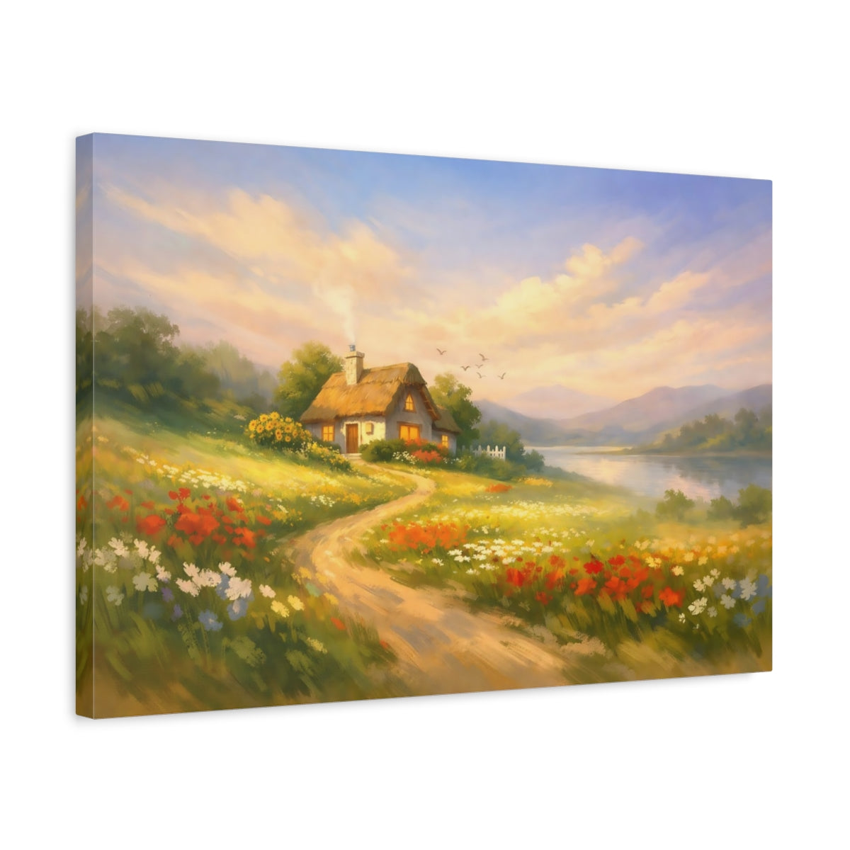 Nature Sweet Home Rural Cottage - Canvas Wall Art Print