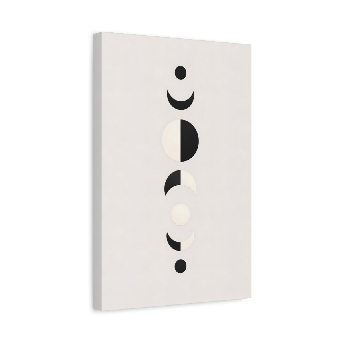 Abstract Moon Phases Black White - Canvas Wall Art Print