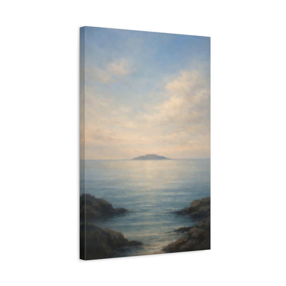 Side Mockup 3. Nature Seascape Coastal Landscape shown as stretched canvas wall art