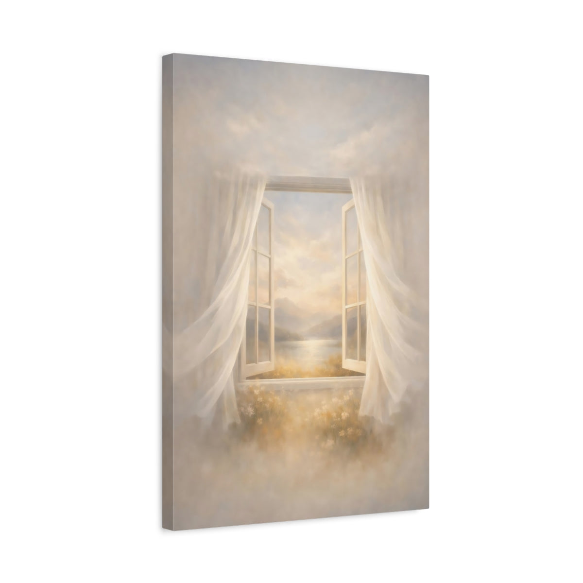 Nature Window View Golden - Canvas Wall Art Print