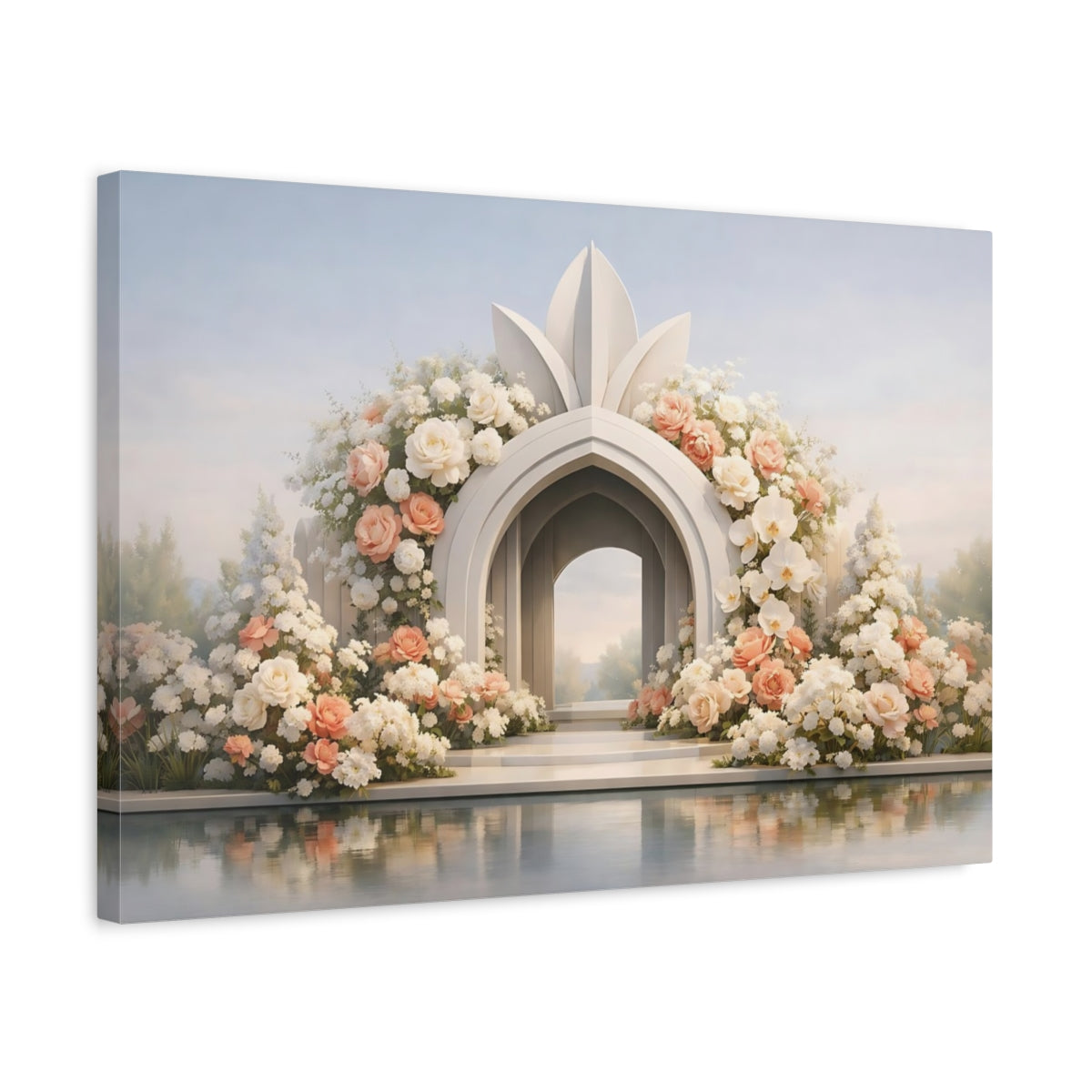 Floral Architecture Arch - Canvas Wall Art Print