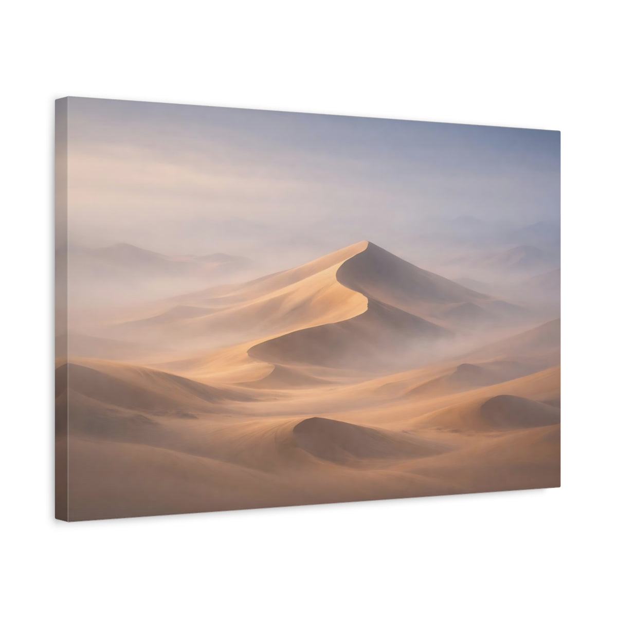 Mist Depth Desert Dunes Sand Nature - Canvas Wall Art Print
