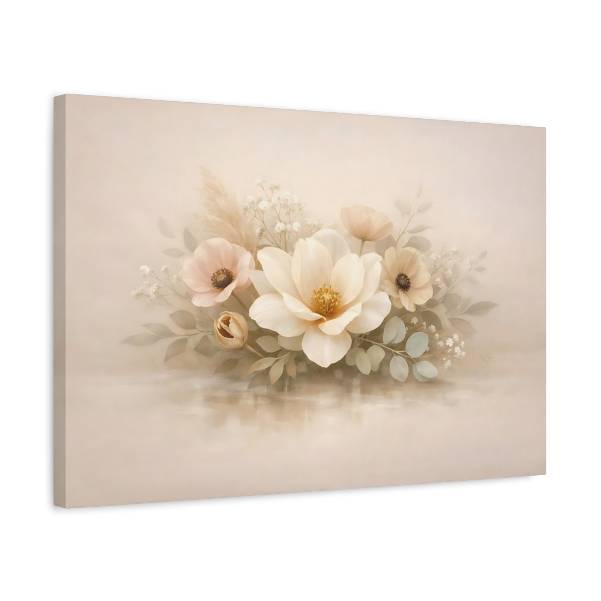Tableau Imprimé Floral Moderne Neutre - Bouquet de Fleurs