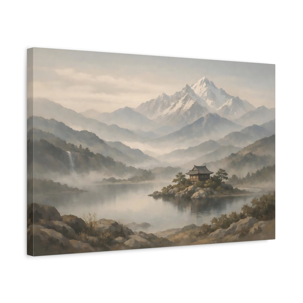 Wabi Sabi Mountain Serene Landscape Nature - Canvas Wall Art Print