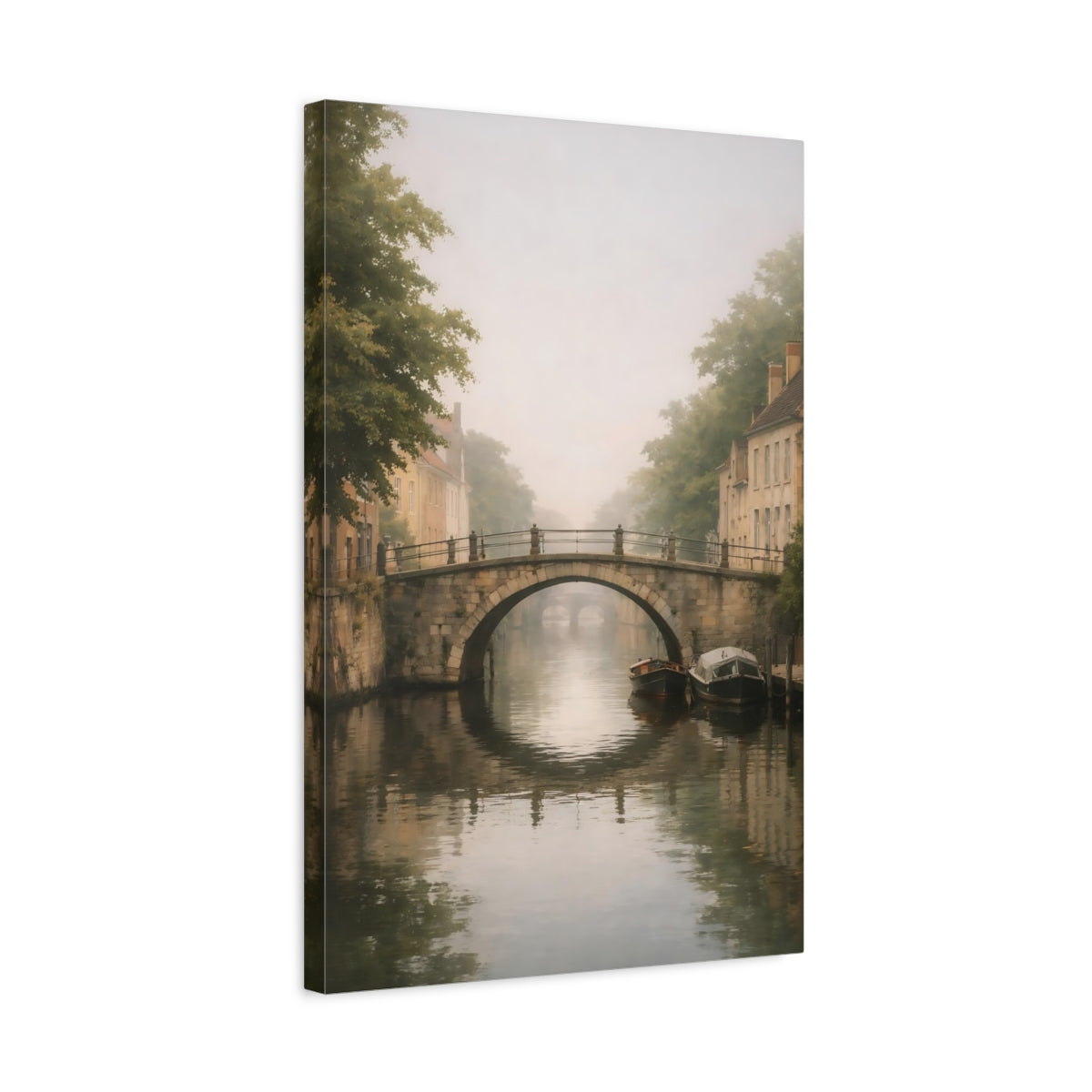 Nature Misty Canal - Canvas Wall Art Print