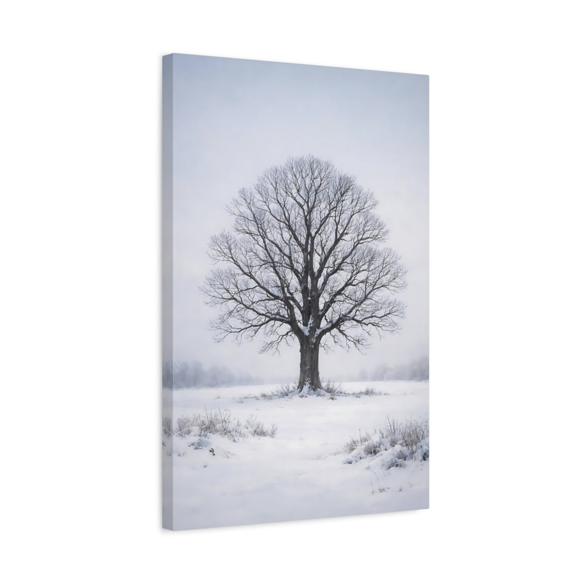Side Mockup 3. Nature Winter Tree Winter Landscape shown as stretched canvas wall art