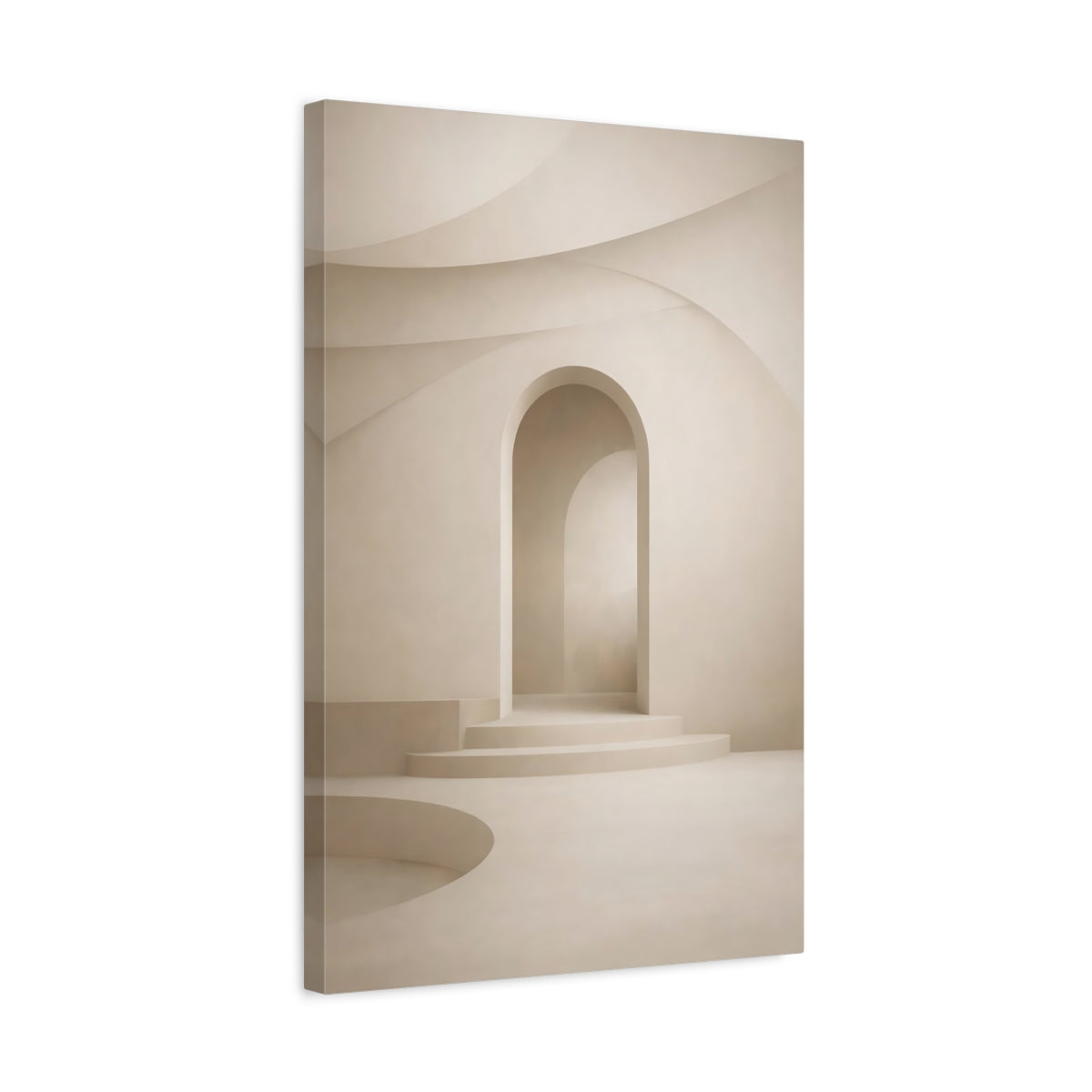 Abstract Archway Beige - Canvas Wall Art Print