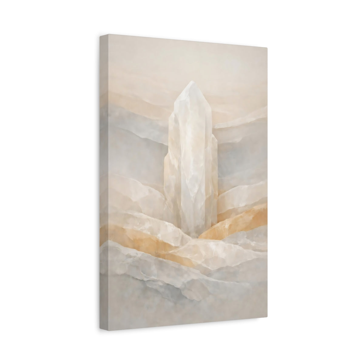 Nature Crystal Beige Grey - Canvas Wall Art Print