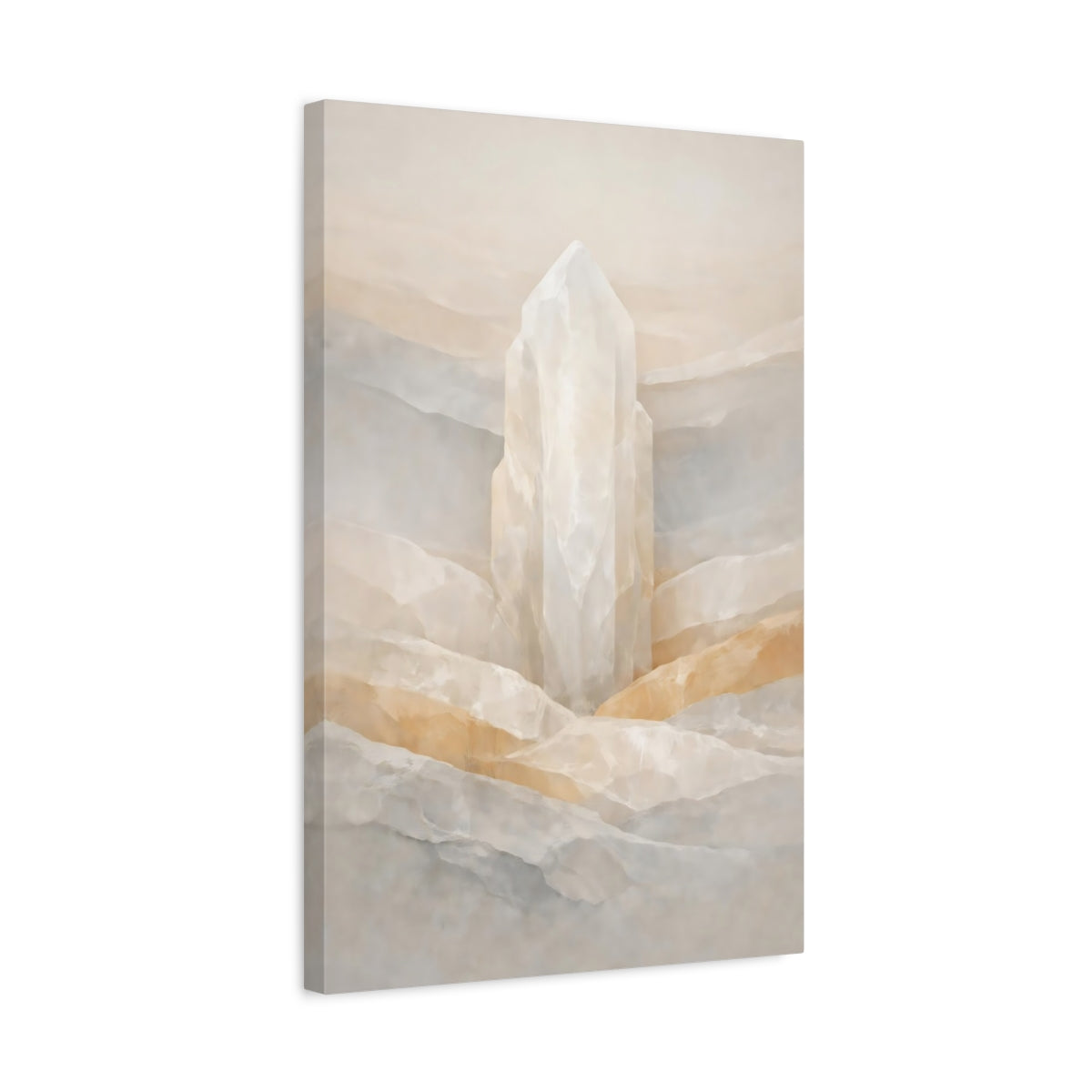 Nature Crystal Beige Grey - Canvas Wall Art Print