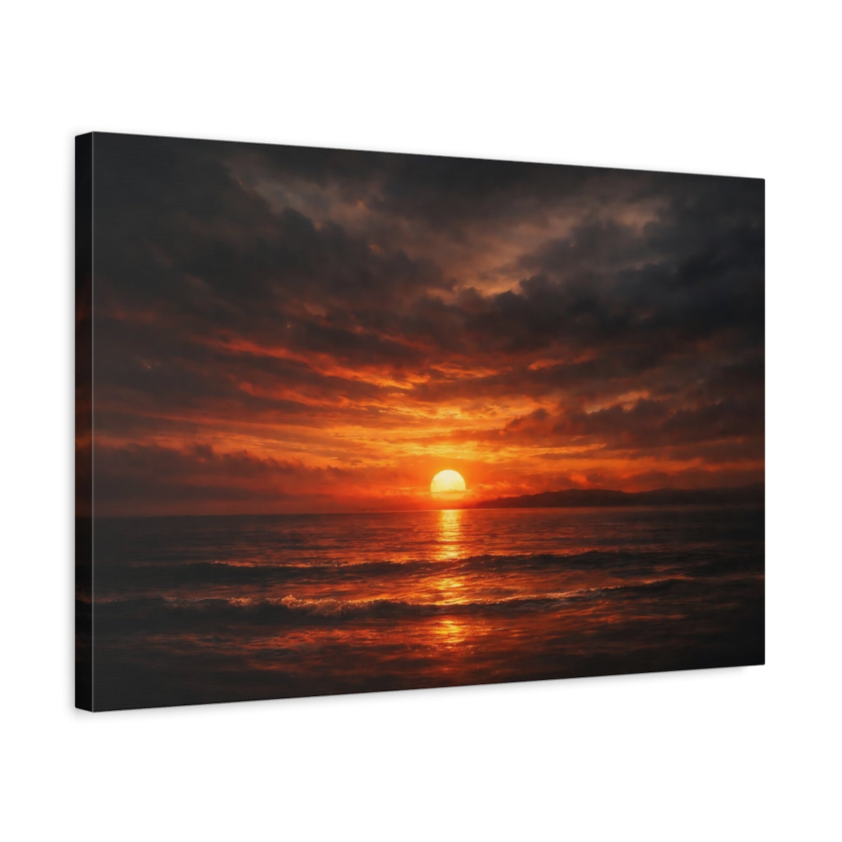 Dark Dramatic Sunset Nature - Canvas Wall Art Print